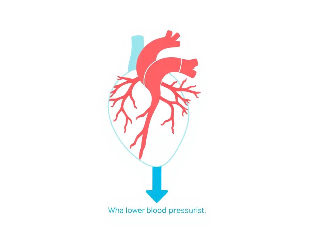 Illustration of healthy heart with lower blood pressure